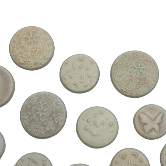 Handmade Other - 20 Magnets Floral Flower Nature Handmade Polymer Clay Multicolor Muted Pastel